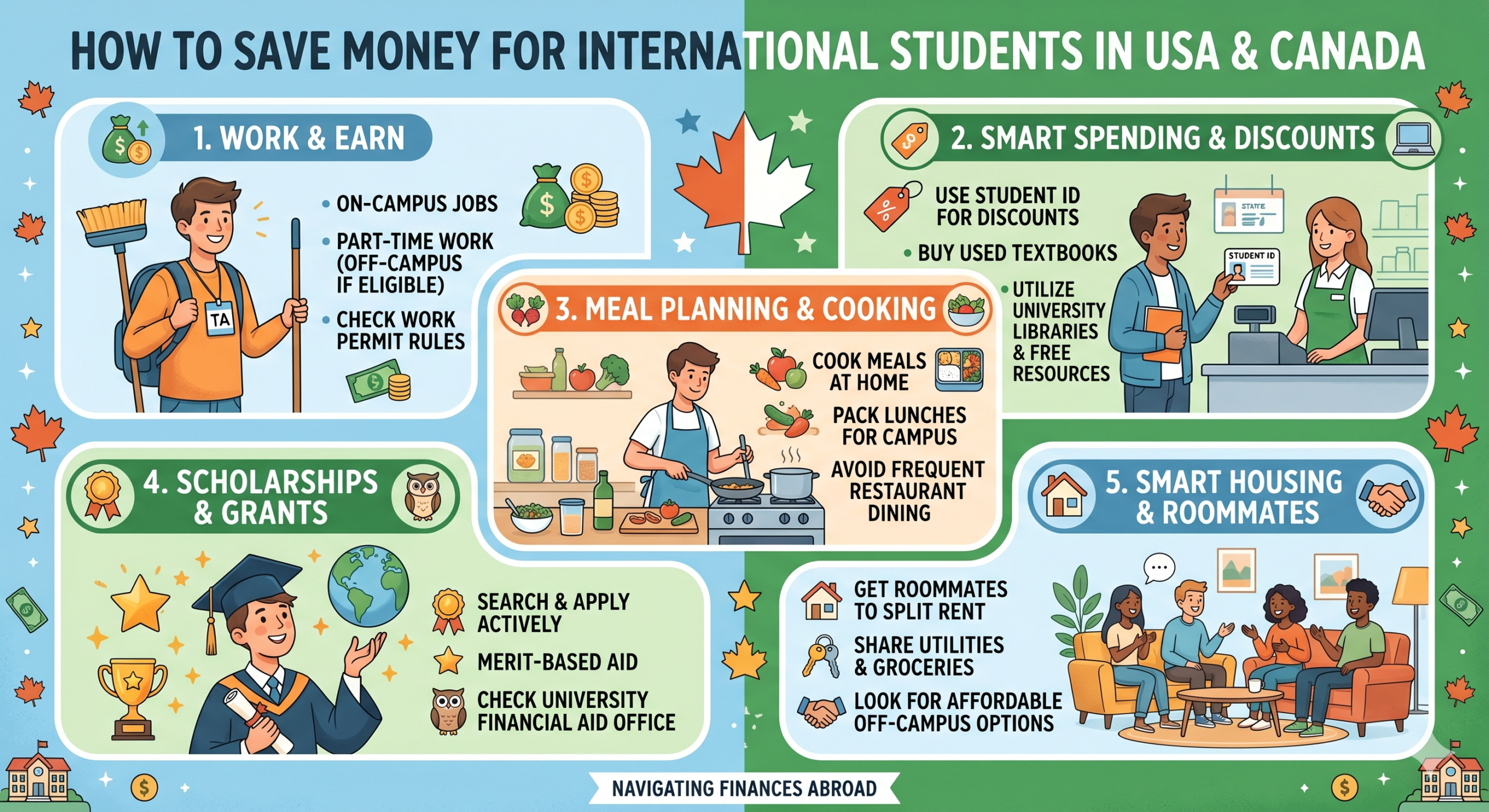 How to save money for International Students in USACanada
